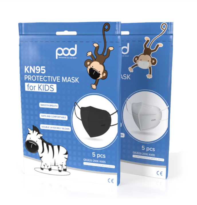POD KN95 Kids Face Masks, Black, 50 pcs – EquipSupply